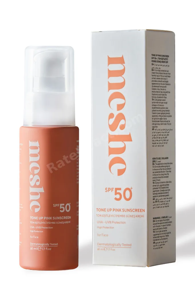 Leke Karşıtı Ton Eşitleyici Spf 50 Pembe Renkli Güneş Kremi Glutatyon, Hyaluronik Asit Etkili 60 ml