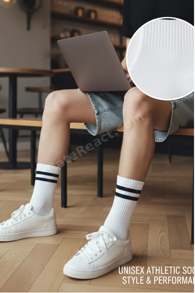 6 Çift Kolej Tenis Spor Çorap Seti Pamuklu 4 Mevsim Cool Comfort