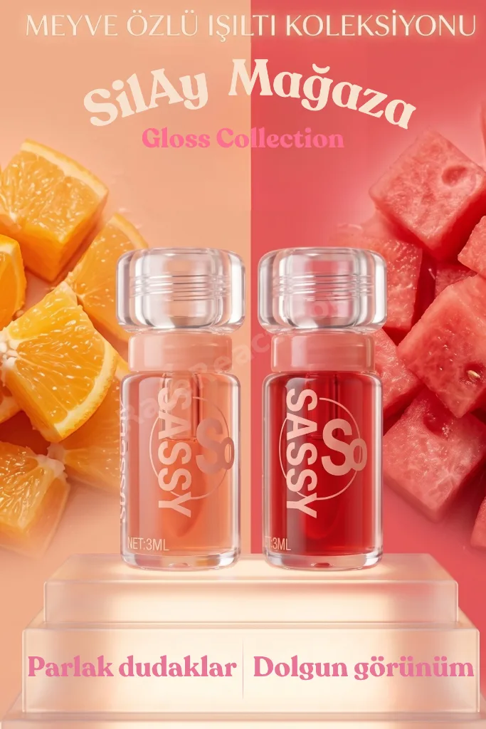 Meyve Kokulu Dudak Parlatıcısı 3 ML - E Vitaminli Nemlendirici Gloss - Parlak ve Hafif Yapılı Lip Gloss
