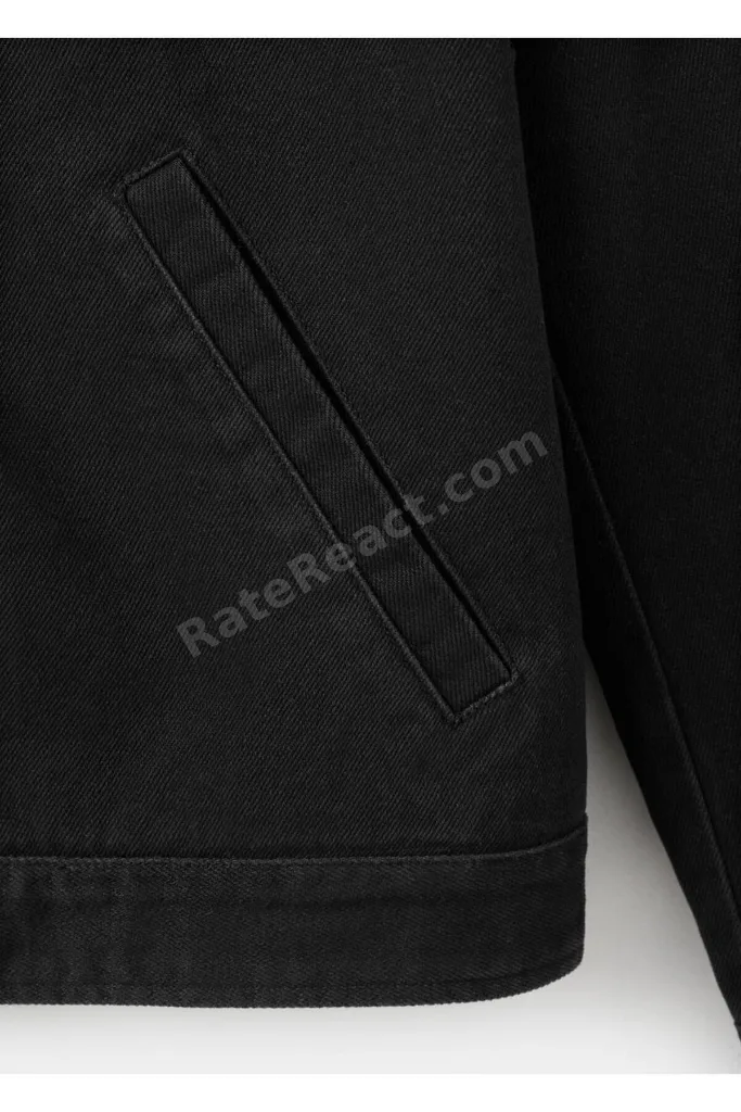 Fitilli kadife yakalı denim ceket