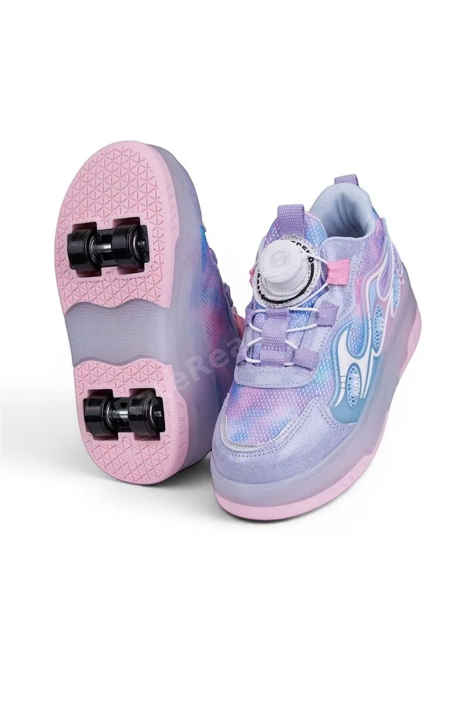 Unisex Çocuk Spor Ayakkabı Akıllı Bağcıklı Çıkarılabilen Patenli Işıklı Rahat Sneaker 030