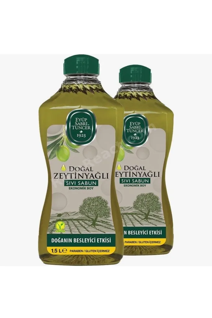 Doğal Zeytinyağlı Sıvı Sabun 1,5 lt x 2
