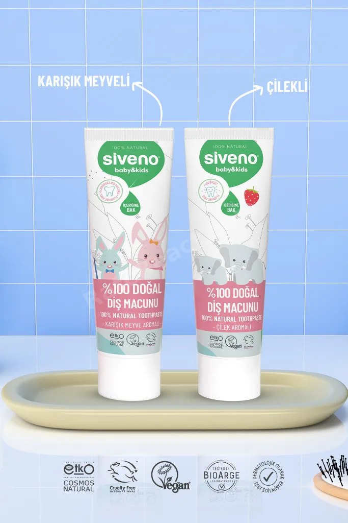 %100 Doğal Diş Macunu Çocuk İçin Çilek Aromalı Florürsüz 50 ml