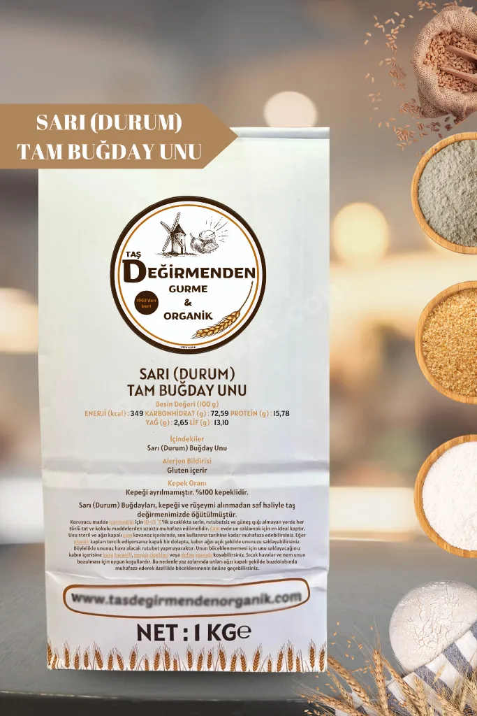 Sarı (Durum) Tam Buğday Unu - 1 Kilo