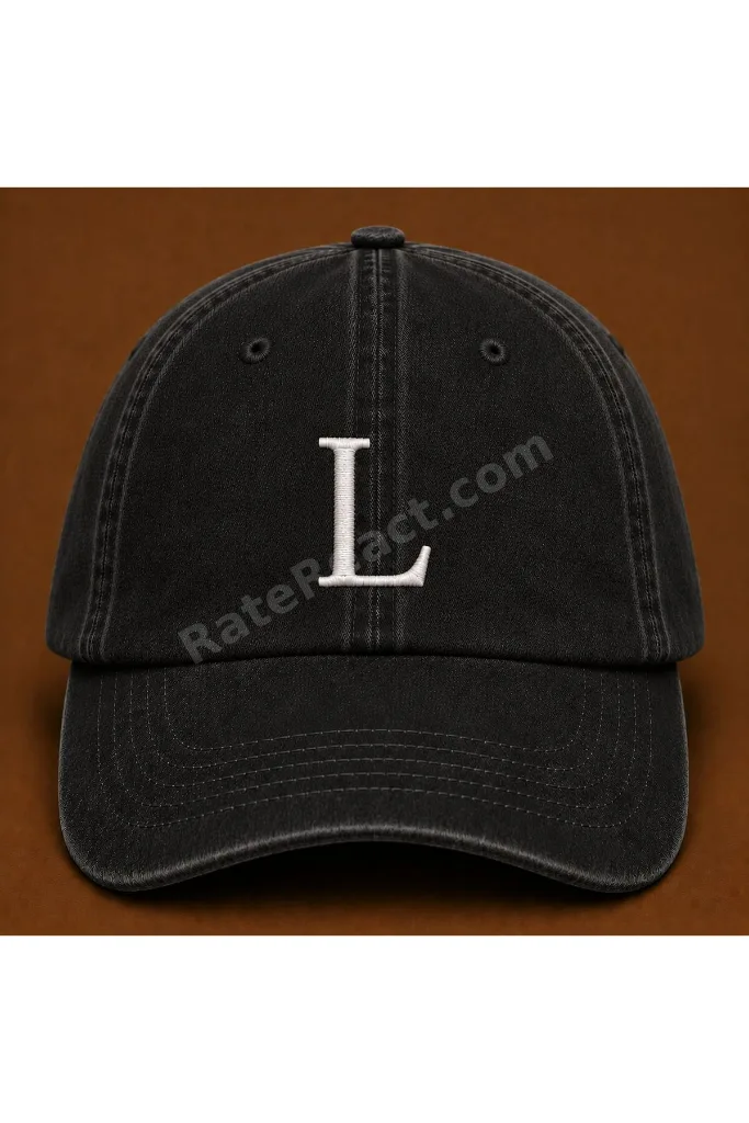 "L" Harfi İsimlere Özel Tasarım Nakışlı Vintage Yıkamalı Beyzbol Şapkası