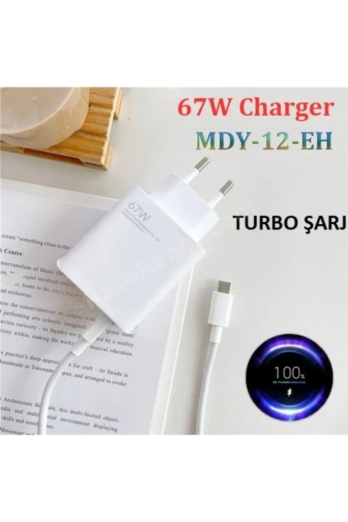 Day Xiaomi Mi 10 Pro 67 Watt Orjinal Turbo Şarj Cihazı Redmi Mi 6a Type-c Data Kablo + Myd-12-eh