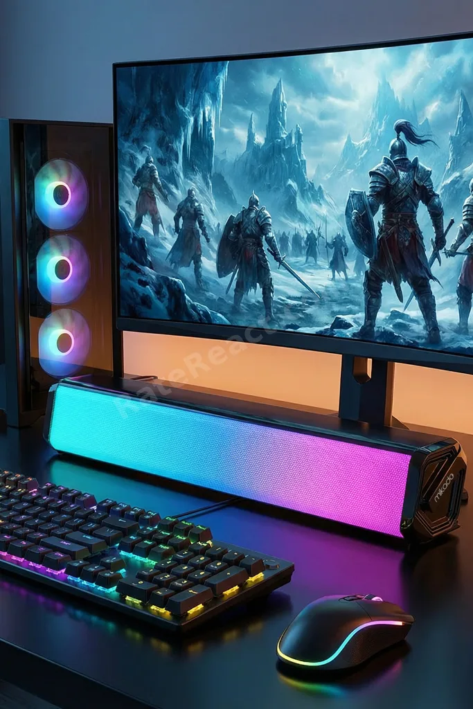 MD-S605 2x2 5Wx2CH RGB Ledli Oyuncu Siyah USB Sound Bar Speaker Hoparlör