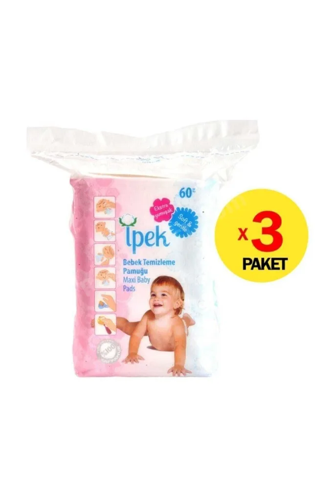 Axi Bebek Temizleme Pamuğu 60'lı 3'lü Set