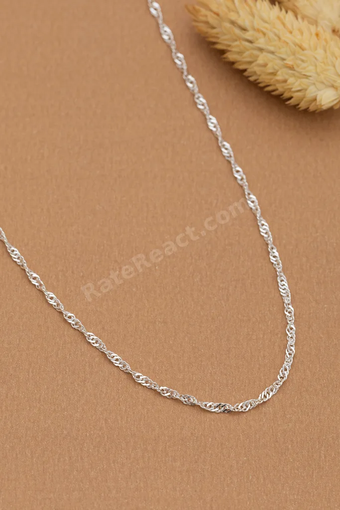 Kadın Gümüş Kolye - 2mm 925 Ayar Singapur Zincir Model Gümüş Kadın Kolye