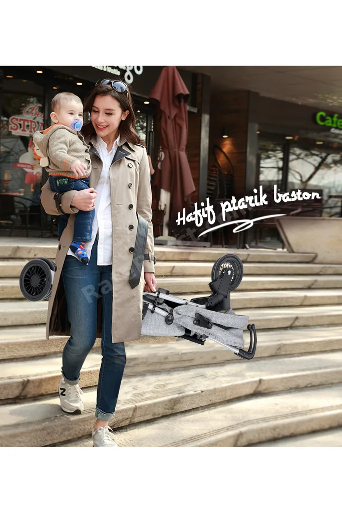 Q8 Pratik Çocuk Arabası Baston Bebek Arabası