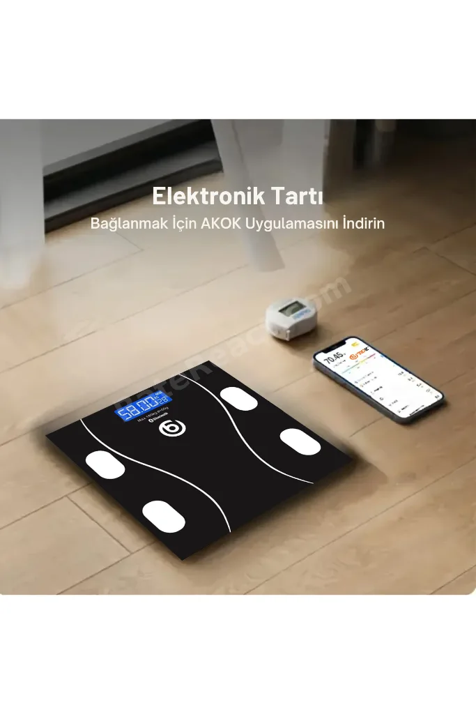Dijital Baskül Bluetooth Vücut Analiz Tartısı - Akıllı Yağ Ölçer - Android iOS Uyumlu 180 KG