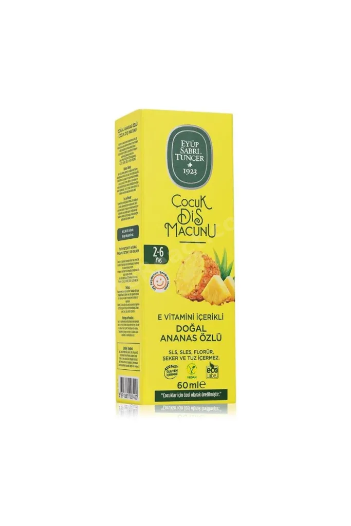 Doğal Ananas Özlü Çocuk Diş Macunu 13 Adet 60 ml, Rosie Hediye