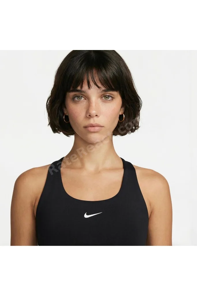 Dri-Fit Swoosh Tank Kadın Dolgulu Siyah Atlet -KUZEY SPORT
