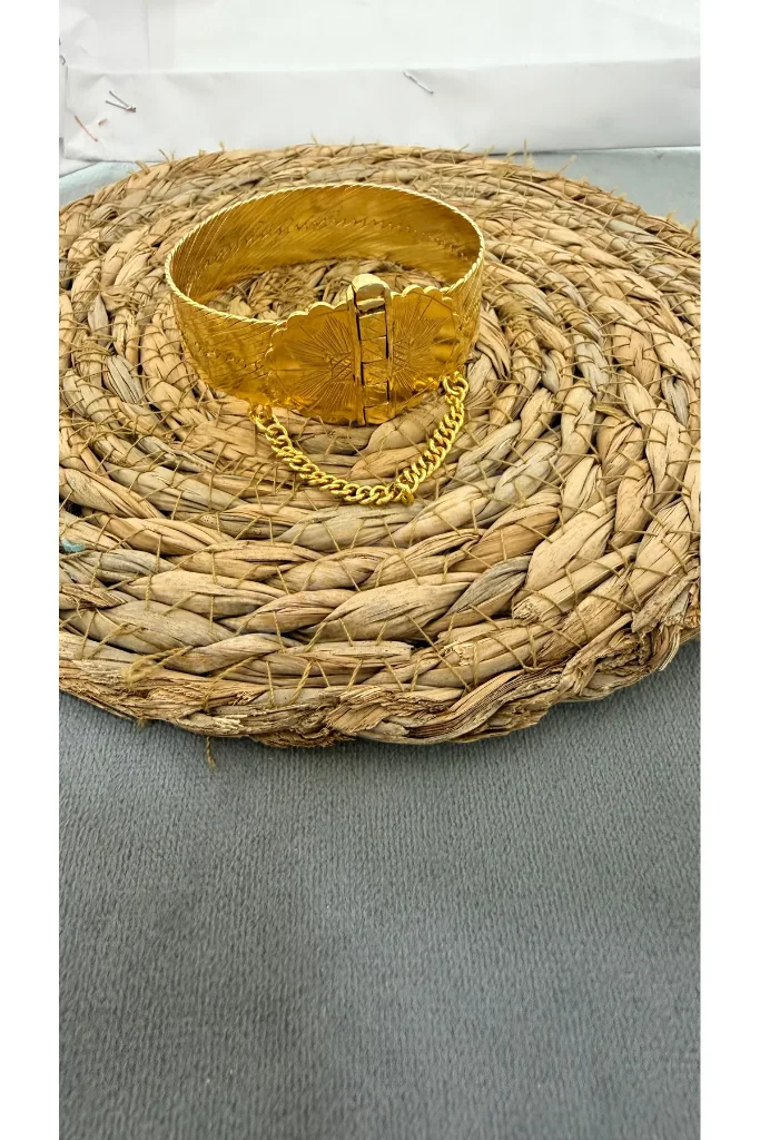 50 Gram Gümüş Altın Kaplama Diyarbakır Hasırı Bilezik