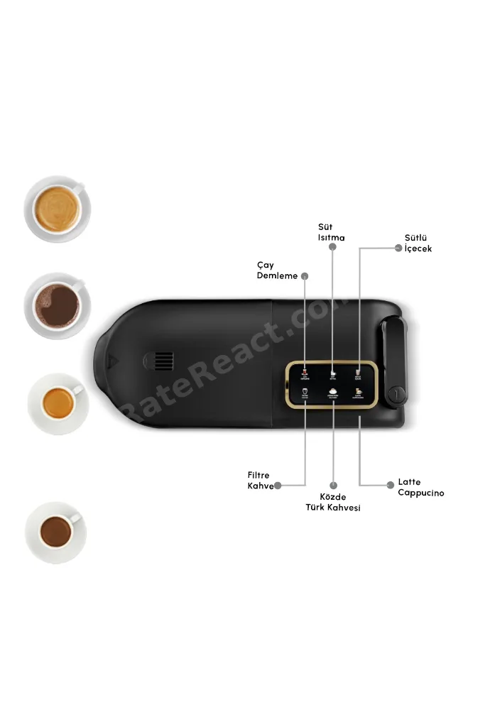 Hatır Plus Barista 6 In 1 Latte Cappucino ve Közde Türk Kahvesi Makinesi Black Silver