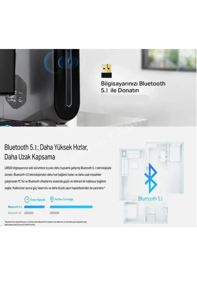 Bilgisayar Masaüstü USB 3.0 Bluetooth Aparatı Çevirici Dönüştürücü Adaptör Dongle V5.1 Yeni