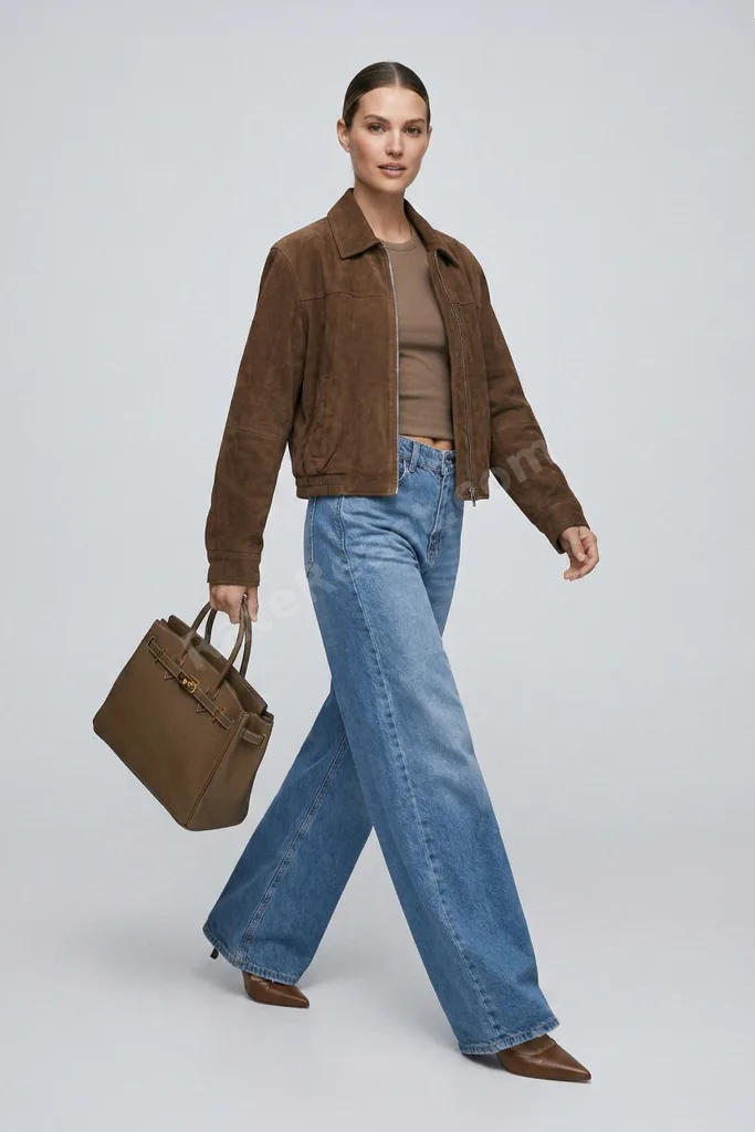 Taşlı Mavi Palazzo Denim Pantolon