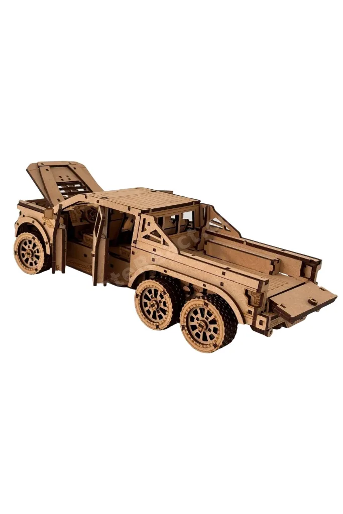6x6 Arazi Aracı Minyatür Ahşap Maket | 3D Puzzle DIY Kendin Yap | 531 Parça Hobi Seti