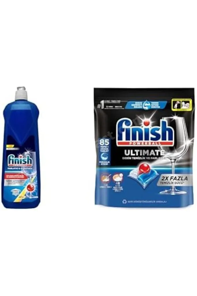 TTKTEKNOLOJİ Bulaşık Makinesi Parlatıcı & Kurutucu Limonlu (1 x 800 ml) ve Finish 85 Kapsül Bulaşık