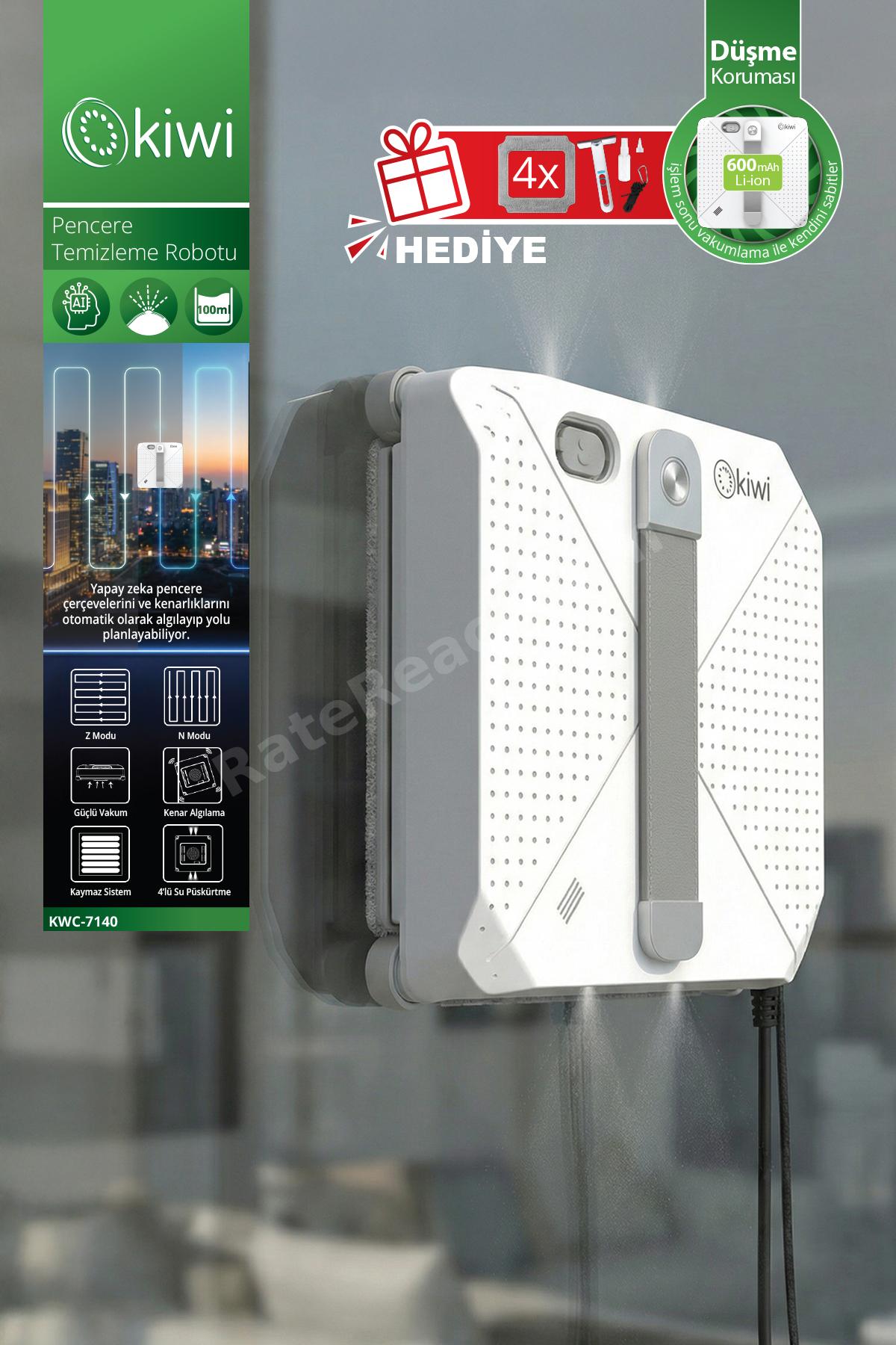 KWC-7140 Pencere Temizleme Robotu | 3500Pa Emiş & 3 Mod & Su Hazneli