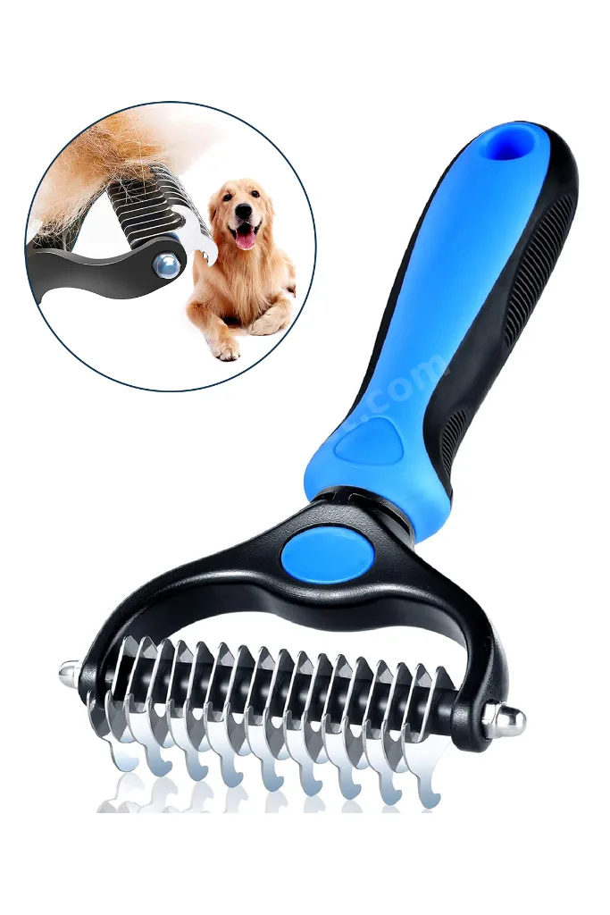 Plastik Saplı Ergonomik Metal Uçlu Kedi Köpek Kıtık Tüy Topak Açıcı Tarak Tüy Bakım Tarağı 1 Adet