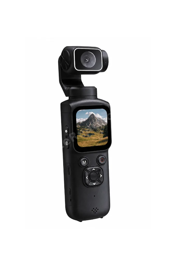 4K Pocket Camera Gimbal Kamera | WiFi Destekli 330° Döner Lensli Akıllı El Kamerası | Yüz Takip Özellikli Mini Vlog Kamerası