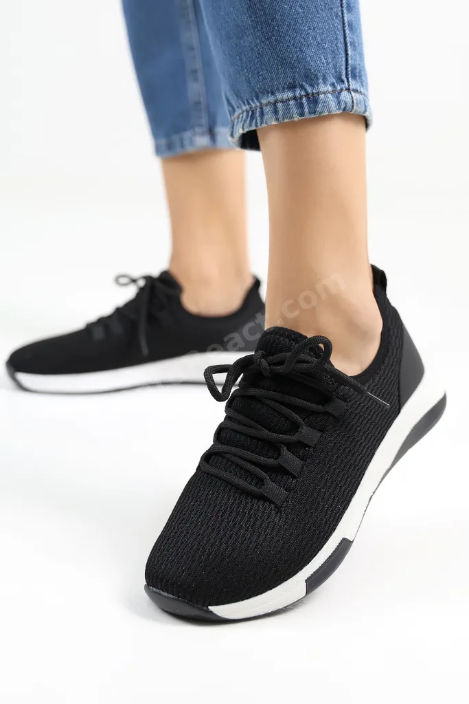 Siyah File Detaylı Sneaker Ayakkabı Günlük - Renk Seçenekleri Ile