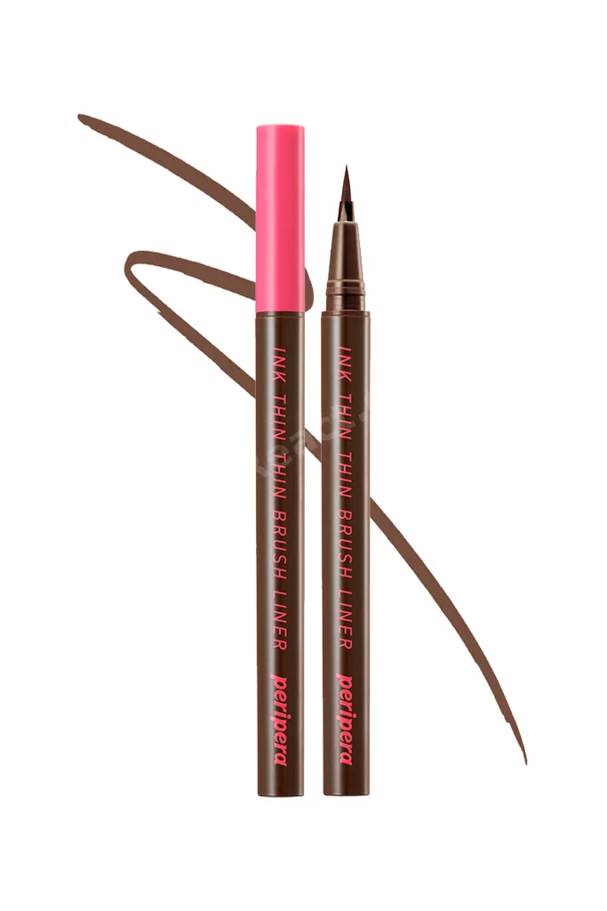 Hassas ve İnce Fırça Uçlu Kalem Eyeliner PERIPERA Ink Thin Thin Brush Liner (02 Brown Film)