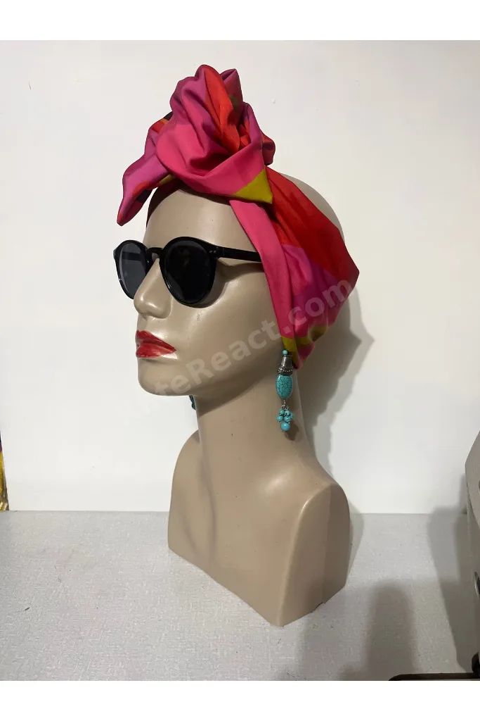 Afrika modeli telli bandana saç aksesuarı kumaş toka