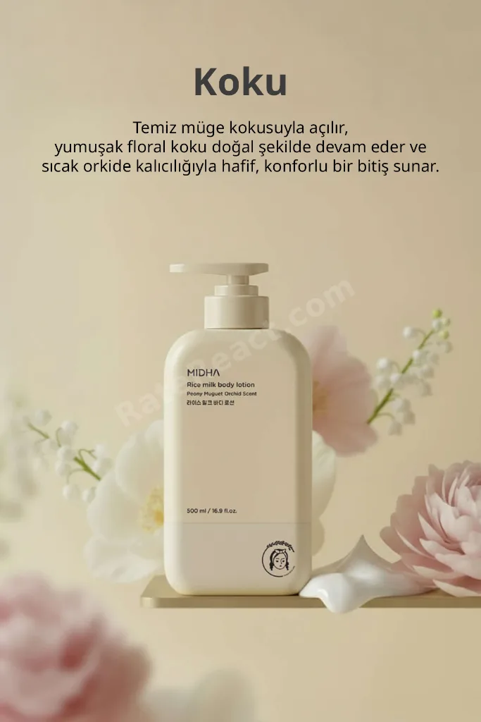 Pirinç Özlü, Nemlendirici Hafif Yapılı Pirinç Sütü Özlü Vücut Losyonu Rice Milk Body Lotion