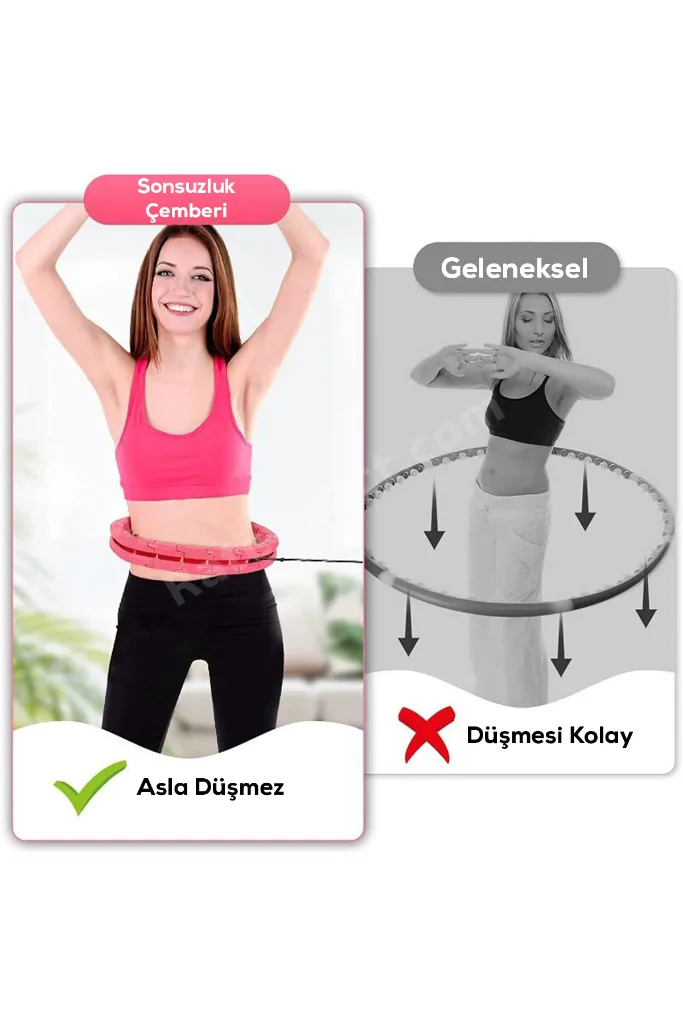 Akıllı Ağırlıklı Hula Hoop 360° Dönen Ayarlanabilir Bel İnceltme Zayıflama Egzersiz Aleti