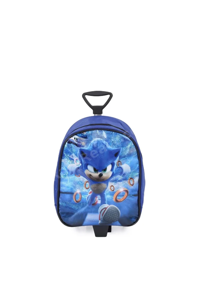 Çekçekli Parlak Sonic Anaokulu Çantası - Süper Sonik Kreş Çantası
