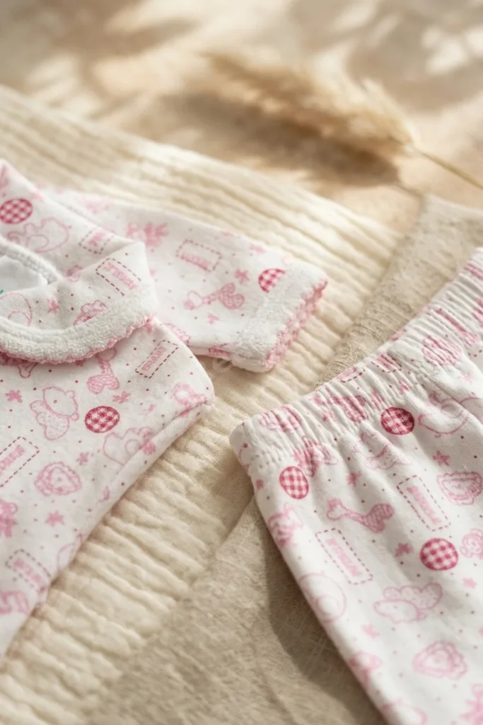 Mila Soft Safari Pembe Hayvan Figürlü %100 Pamuklu Patikli Bebek Pijama Takımı - Yumuşak Dokulu 2'li