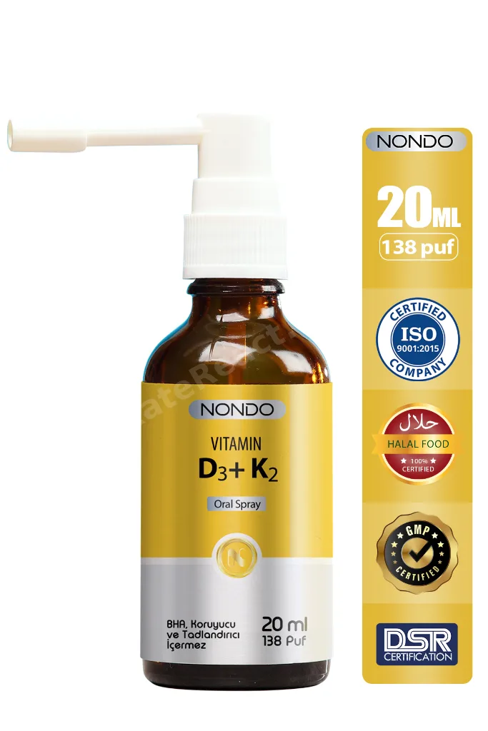 Vitamin D3 K2 İkisi Bir Arada Sprey 20 ml 138 Puf
