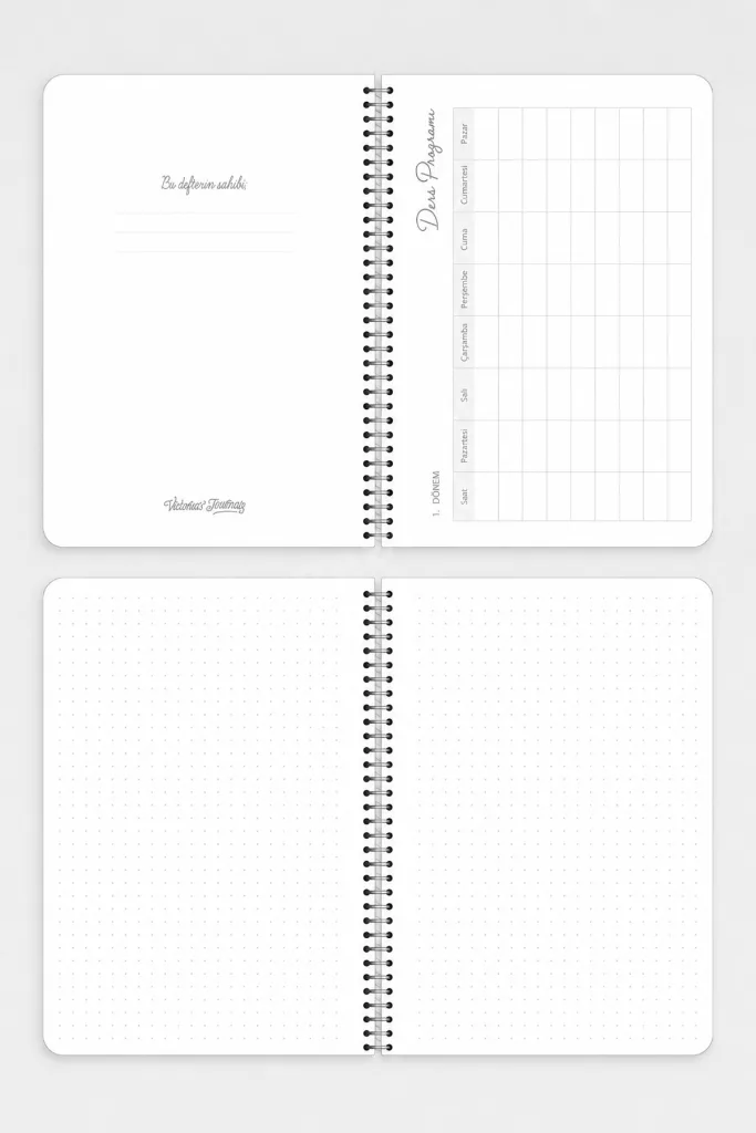 Floral Collection A5 Premium Spiralli Defter 90gr Noktalı + Sticker
