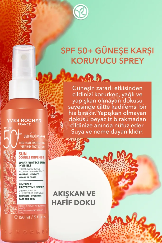 Güneşe Karşı Yüksek Koruma Sağlayan ve Cildini Nemlendirici SPF50 Yüz ve Vücut Güneş Spreyi 150ml