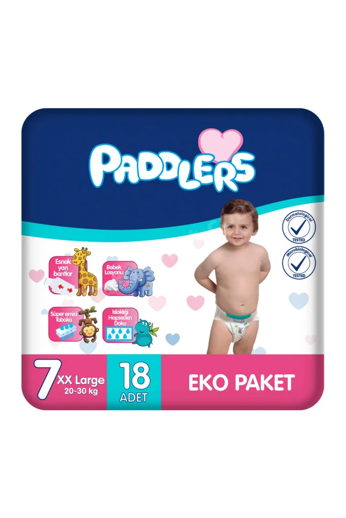 Bebek Bezi 7 Numara XX-Large (20-30 Kg) 18 Adet – Eko Paket, Yüksek Emicilik