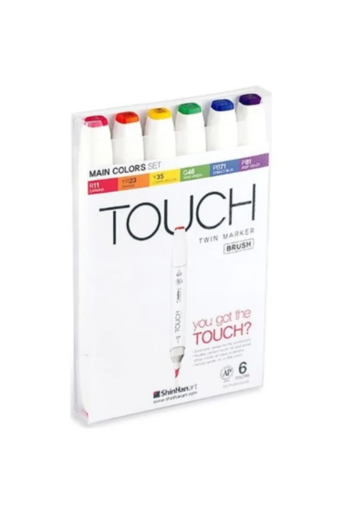 Twin Brush Marker Kalem 6lı Set Ana Renkler