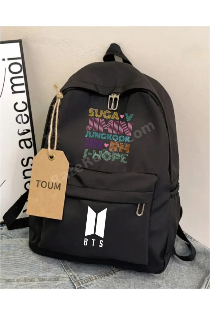 K-POP BTS Temalı Baskılı Okul, Dershane, Kurs Sırt Çantası