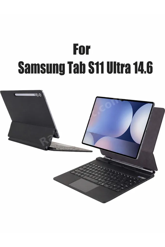 Galaxy S11 Ultra Uyumlu Şarj Göstergeli RGB Işıklı Magic Keyboard Touchpad Türkçe Q klavyeli Kılıf