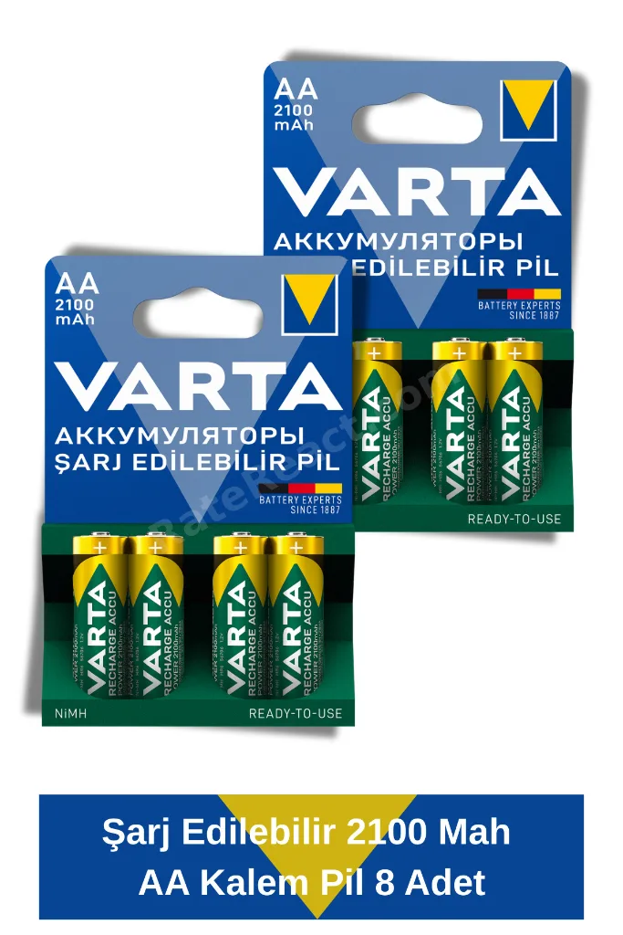 Power Şarj Edilebilir Kalem Pil 2100Mah AA 8 Adet