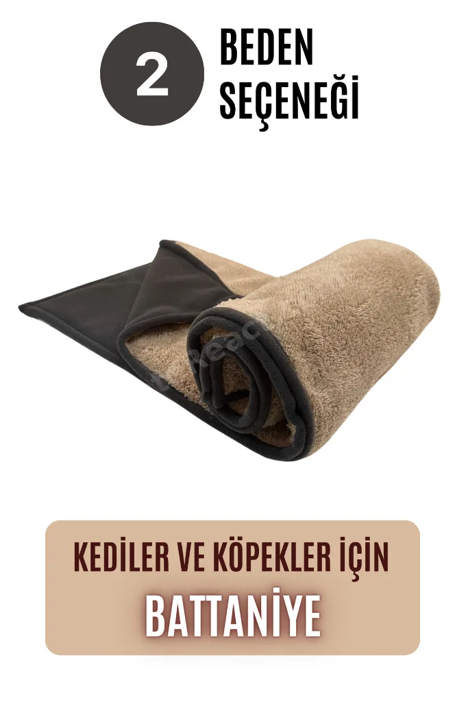 Çift Katlı, Yıkanabilir Kedi ve Köpek Battaniyesi
