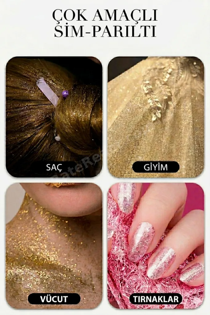 Glitter Spray GRİ - Saç ve Cilt İçin Işıltı Spreyi