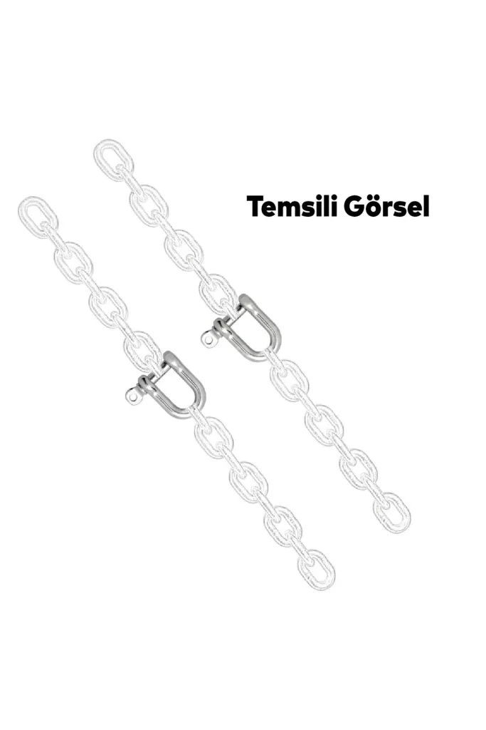 Zincir Kilidi 8 mm Kilitli Karabina U Tipi Mapa Kilit Salıncak Askısı Ek Bağlantı Parça Aparat 5 Ad