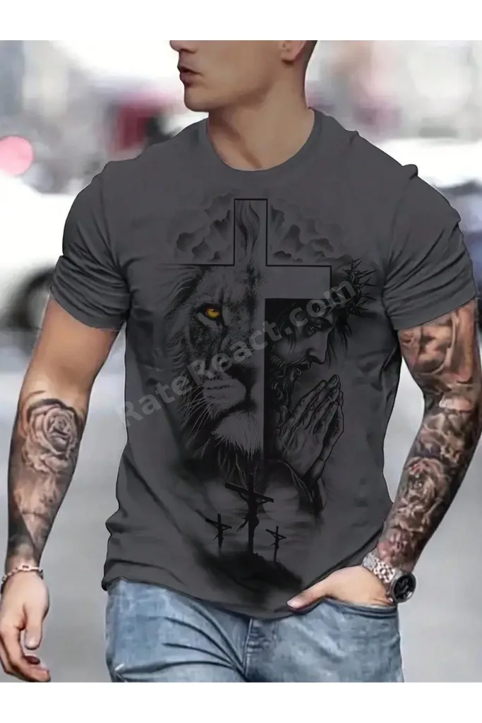 Keb 1.Kalite Baskılı Oversize T-shirt Günlük Tişört Trend Moda ve Modern Stil STYEL %100 Organik Pamuk Relaxed Fit Yırtmaçlı Yuvarlak Yakalı