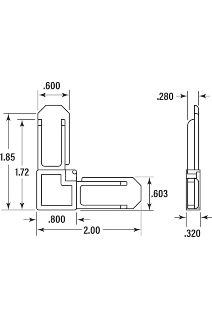 MP7729 – 50 Screen çerçeve köşe, 5/16 x 3/4 inç, beyaz plastik, 50 adet 1268290