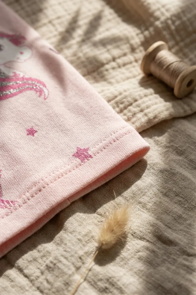 Kız Çocuk Pembe Unicorn Desenli Pamuklu Esnek Penye Bere - Gümüş Sim Detaylı Mevsimlik Çocuk Şapkası
