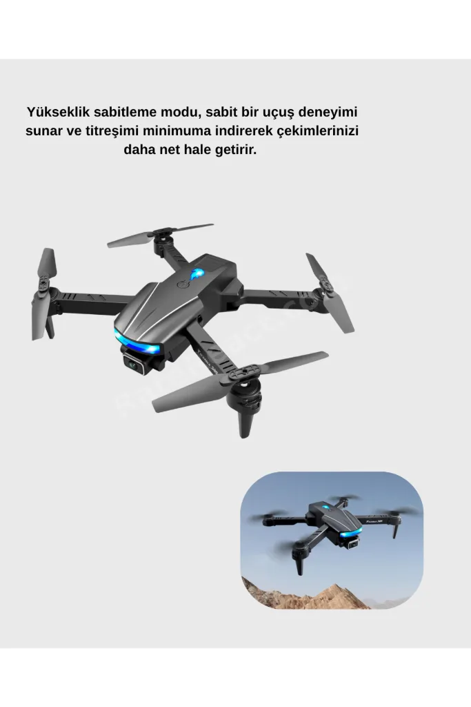 SEMEGLBL Wi-Fi Bağlantılı 4K Drone Katlanabilir ve 360° (231624) Takla Özellikli