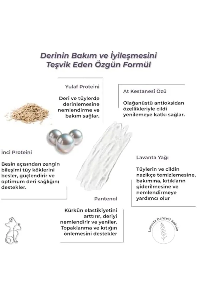 TTKTEKNOLOJİ Kahu Naturals All in One Şampuan Nemlendirici, Köpek ve Kedi, İnci ve Yulaf Proteini, A