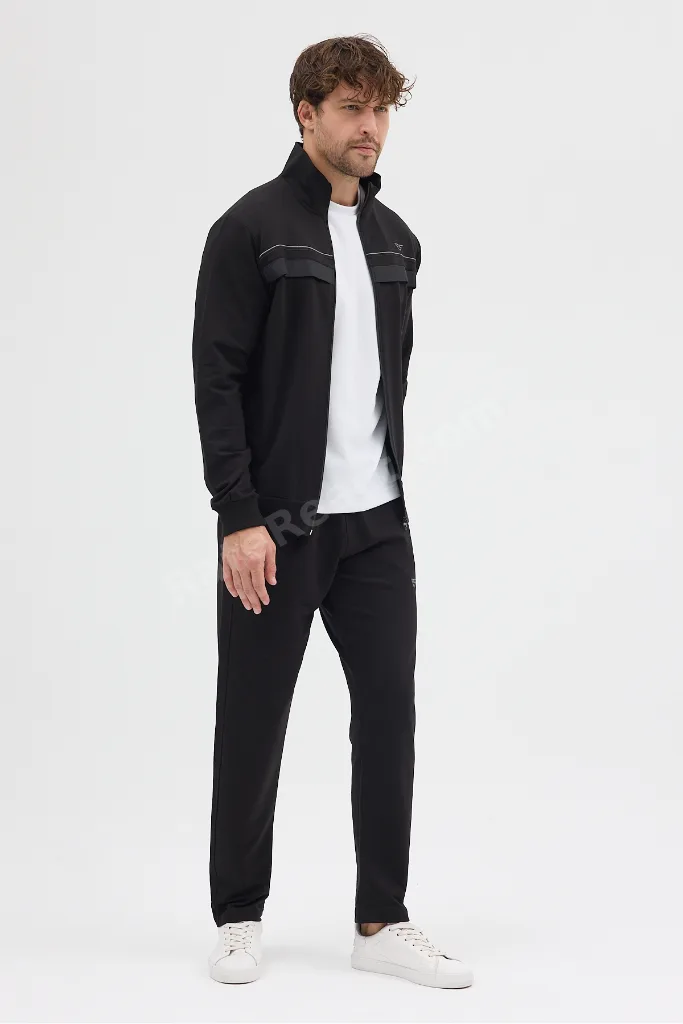 Kompakt Pamuklu Comfort Fit Erkek Hakim Yaka Eşofman Takım DAWRAZZ-3036